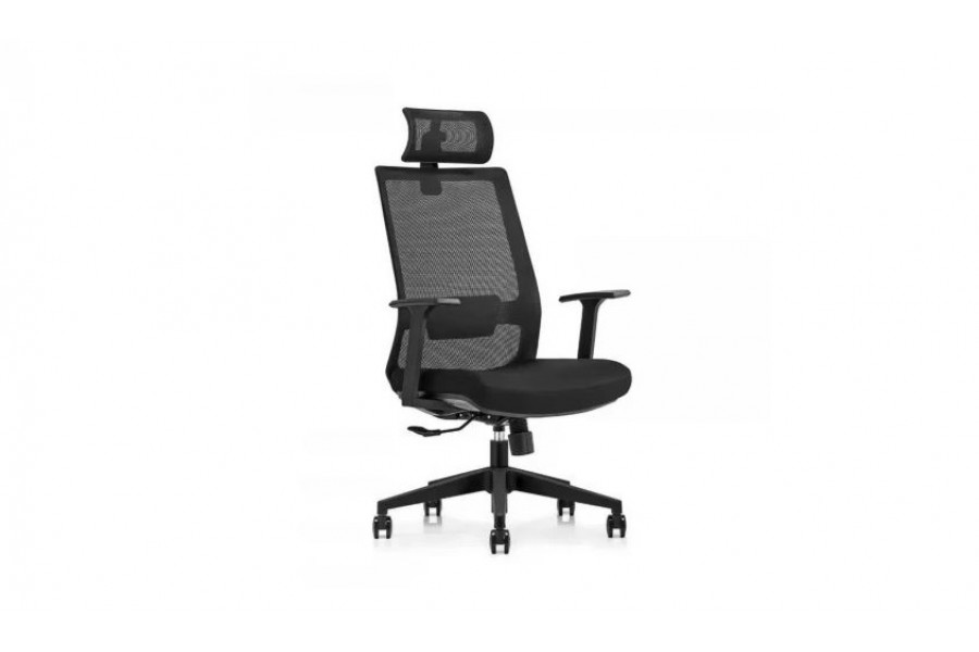 Компьютерное кресло SitUp MADRID PL Black (сетка Black/ткань Black)