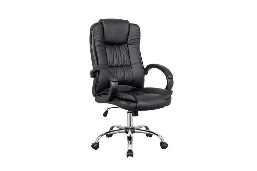 Компьютерное кресло RAPID chrome (экокожа Black/Black)
