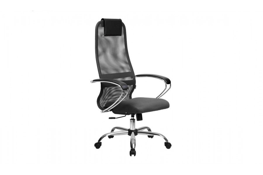 Компьютерное кресло METTA SU-BK-8 CH СЕРАЯ СЕТКА